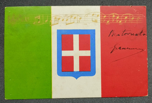 Cartolina bandiera italiana - bandiera,