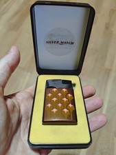 Vintage lighter SILVER MATCH Sim International with original box - working !
