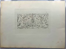 ANTICA INCISIONE SU RAME FREGIO GRANDE OROLOGIO PIAZZA S. MARCO VENEZIA, 1919