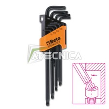 Kit 8 chiavi esagonali TORX a punta tonda extra lunghe Beta 97BTXL SC8