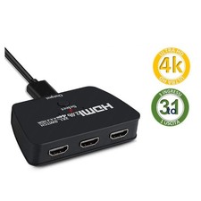 COMMUTATORE SWITCH HDMI 3 INGRESSI 1 USCITA ULTRAHD 4K PULSANTE SELEZIONE Q-A137