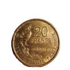 20 francs + 10 Francs 1951 Georges Guiraud Raro  Cupro-Alluminio MB