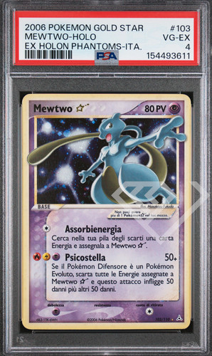 Pokémon card mewtwo gold star - card,