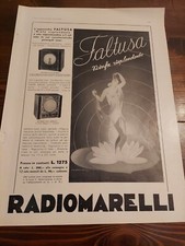 PUBBLICITA EDITORIALE RADIO MARELLI - MODELLO FALTUSA - FIRMATO CAVADINI - 1936