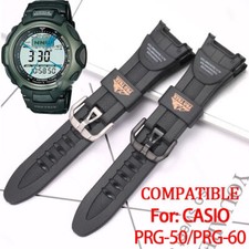 Per Casio Pro Trek PRG-50 PRG-60 Cinturino Orologio Impermeabile Nero Resina