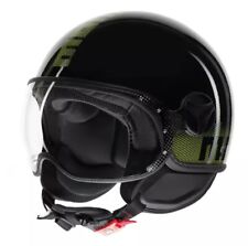 CASCO MOMO DESIGN FGTR CLASSIC STRIPES NERO LUCIDO BLACK / GIALLO YELLOW