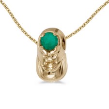 10k Yellow Gold Round Emerald