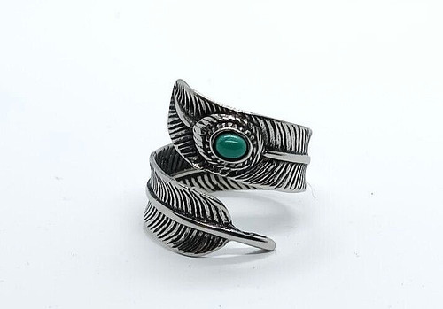 Anello uomo acciaio foglia - anello,