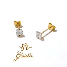 Orecchini Punto Luce Quadrato con Zirconi in Oro 18kt 750% List. 189€