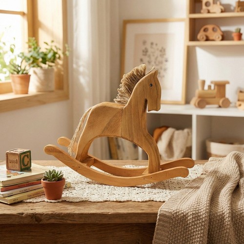 Cavallo dondolo legno - a,