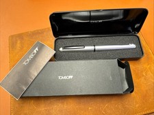 Penna stilografica Tombow Zoom Object Japan pennino fine metallo argento spazzolato