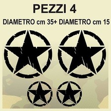 4 Adesivi Stella Militare