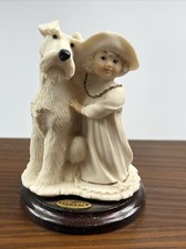 Figurina bambina con cane GIUSEPPE ARMANI "Partita perfetta". Firenze