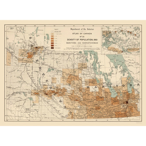 Mappa storica manitoba - -,