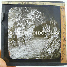 lanterna magica FOTO 1890 ANTICA TÊTE NOIRE TUNNEL SUISSE CHAMONIX GENEVE