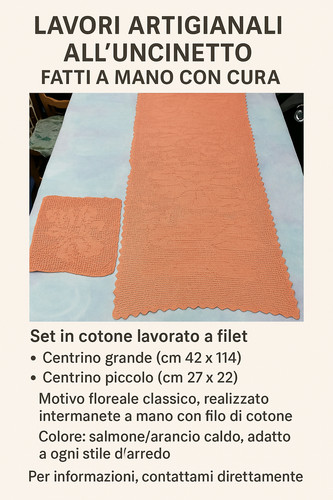Set cotone lavorato filet - lavorato,