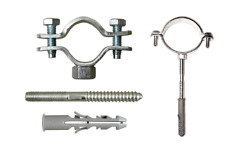 Collare pesante in acciaio con tassello per tubo PVC Polietilene tubi 2 PEZZI