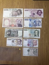 LOTTO 9 BANCONOTE LIRE 100000