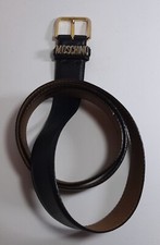 Cintura Pelle Nera Vintage Originale MOSCHINO Tg.56
