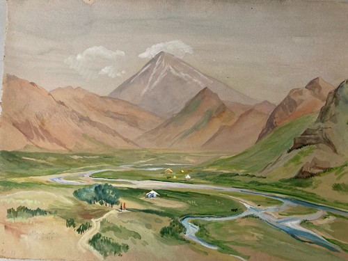 Raro bella pittura guazzo 1944 - bella,
