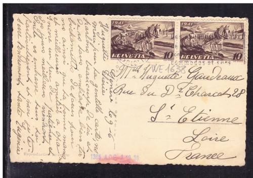 Cartolina svizzera per francia - cartolina,