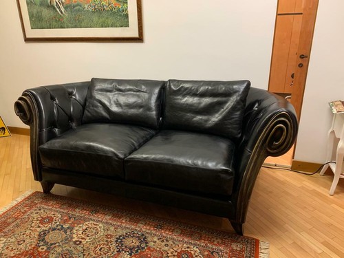 Divano design pelle nera - di,