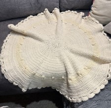 Afgano tondo vintage lavorato