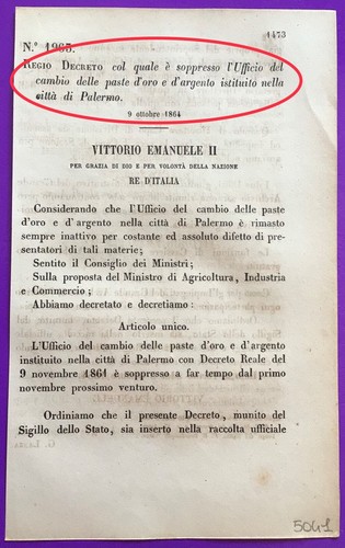Palermo regio decreto - palermo,,