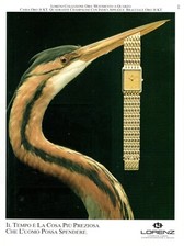 LORENZ Orologio COLLEZIONE ORO BRACCIALE 18 KT Pubblicità 1 pagina 1989 original