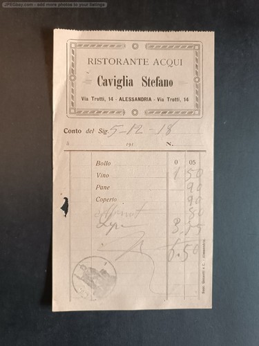 Fattura ristorante acqui - ristorante,