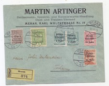 VV496-VENEZIA TRIDENTINA-RACC. DA MERANO A TSCHERMS 1919 VALORI GEMELLI