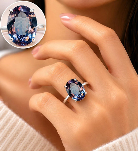 Anello solitario alessandrite