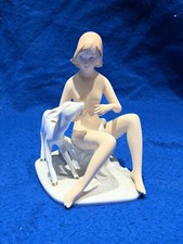 Statua in porcellana Wallendorf figura donna con cervo