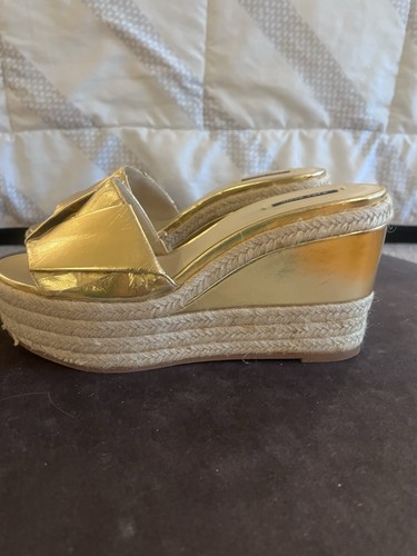 Gold zara slides - gold,