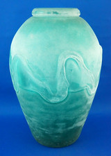 Livio Seguso per manifattura Bisazza grande vaso vetro scavo Murano design 1900