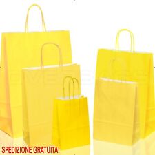 BORSE SHOPPER SACCHETTI DI CARTA MANICO CORDINO COLORE GIALLO