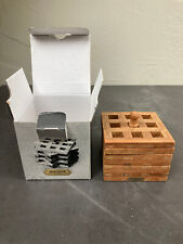 Skagerak (Trappola da Viaggio) Danimarca, Supporto per Sottobicchieri in Vetro, 6 pz. Nuovo con scatola. Teak.