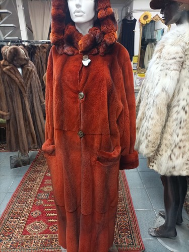 Visone rasato rosso con - visone,