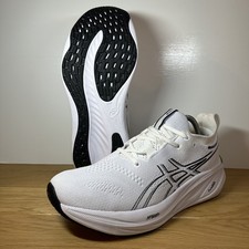 Scarpe da ginnastica da corsa Asics Gel Nimbus 26 da uomo bianche e nere - taglia UK9 - ottime condizioni