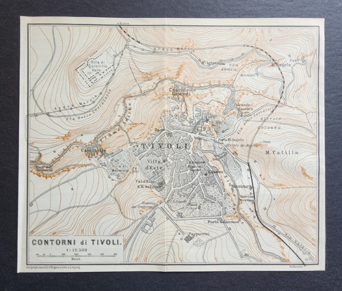 Antica mappa 1886 pianta - mappa, di