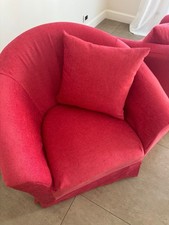 2 Poltrone a Pozzetto  70x67x76 Imbottita  Made Italy Color Fragola