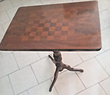 Tavolino legno antico '800 dama scacchi a tre gambe Francese Luigi Filippo