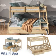 Letto a soppalco letto per bambini castello cassetto Everest naturale VitaliSpa