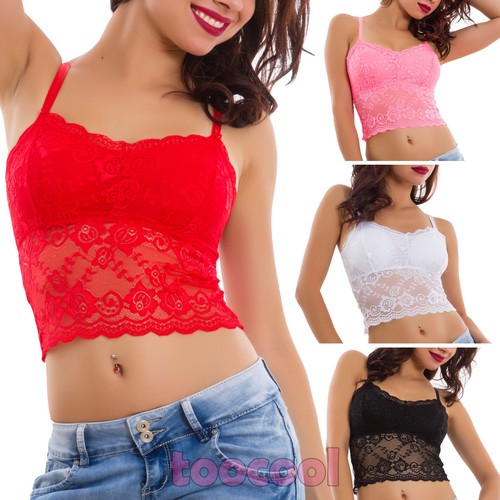 Top donna pizzo reggiseno