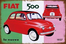 Insegna Latta Auto Fiat 500