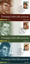 2007 ITALIA CARTOLINE MAXIMUM SERIE PERSONAGGI SPETTACOLO 3 ANNULLI FDC MF130062