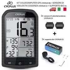 CICLOCOMPUTER COMPUTER GPS Bicicletta Bici + Sensore Velocità Cadenza + Staffa