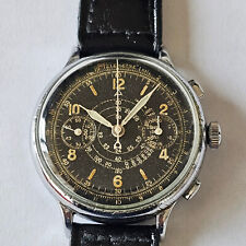 RECORD WATCH-CRONO-RUOTA A COLONNE-VALJOUX 22 GH-OVERSIZE(37,5 MM)-TUTTO FIRMATO