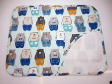 TOVAGLIETTA AMERICANA COLAZIONE CON TOVAGLIOLO ASILO "ORSI CON SALOPETTES" VERDE