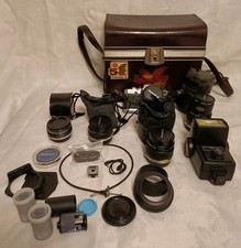 Olympus OM 10 - Lotto Completo Vari Accessori e Obbiettivi - Ottime Condizioni